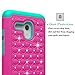 Fierce XL Case, OneTouch Flint Case, EC Hybrid [Dual Layer] [Drop Protection] Studded Rhinestone Crystal Bling Protective Case Cover For Alcatel OneTouch Fierce XL/Pixi Glory 4G LTE(Rose+Teal)