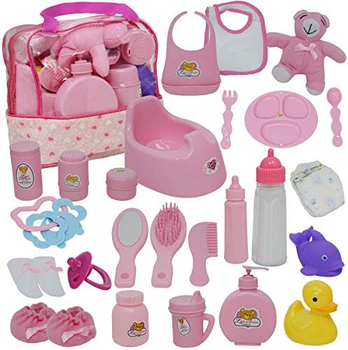 Baby Doll Diaper Bag Set, Doll Feeding 