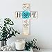P. Graham Dunn Faith Hope & Love Turquoise Flower Distressed 7 x 5 Wood Wall Art Cross Plaque