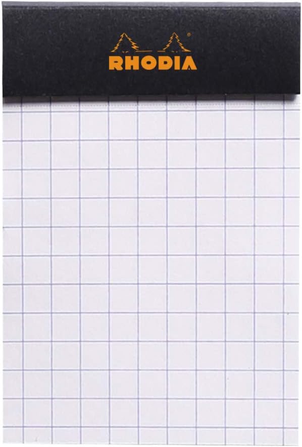 RHODIA 102009C, Stapled Notepad N°10 Black, A8, Small Squares, 80 Detachable Sheets, 80G Clairefontaine Paper, Soft - Image 3