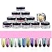 AutumnFall 12 Colors Nail Glitter Powder Shinning Nail Mirror Powder Makeup Art DIY Chrome Pigment With Sponge Stick