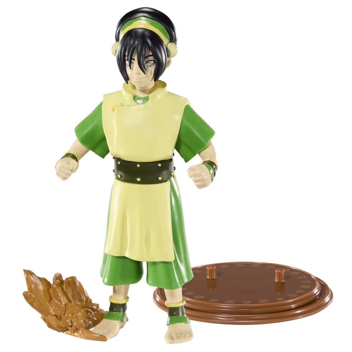 BendyFigs The Noble Collection Avatar Toph - Noble Toys 17cm Bendable Posable Collectible Doll Figure With Stand and Mini Accessory