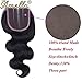 Amella Hair 100% Unprocessed Brazilian Virgin Body Wave Hair 3 Bundles With Closure (16 18 20+14 Three part) 8A Brazilian Body Wave Human Hair Extensions With 4x4 Swiss Lace Closure