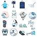 Blue Cute Stickers for Water Bottle Trendy Teen Girls Laptop Hydroflasks Phone Car Bumper Computer Skateboard Decals 50pcs