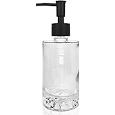Glass Soap Dispenser with Black Rust Proof Pump, Refillable Liquid Hand soap Dispenser, Dish Soap Bottles Bathroom Kitchen, Clear