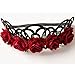 Halloween Headbands for Cosplay Party Costumes Vampire Bat Evil Elastic Hairband Red Rose Girls Crown Hair Accessories (Rose Crown)