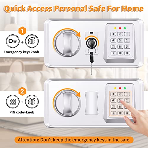 Mejasg Fireproof Safe with Fireproof Money Bag, Small Electric Safe with Removable Shelf and Alarm Mode, Wall Mounted Cash Safe for Jewellery Money Documents Medicines