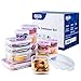 Bayco [16 Pack Food Storage Containers with Lids, Plastic Food Containers with Lids, Airtight Storage Container Sets for Healthy Diet, Vegetables, Snack & Fruit, BPA Free & Leakproof