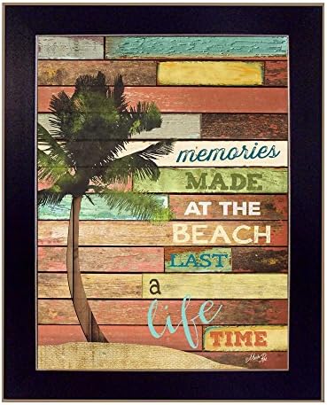 "Beach Memories" By Marla Rae, Printed Wall Art, Ready To Hang Framed Poster, Black Frame