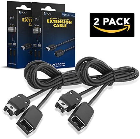 Sliq SNES Classic Edition Controller Extension Cable 10 Feet [2 Pack] - Also Compatible with NES Classic, SFC Classic, Nintendo Wii