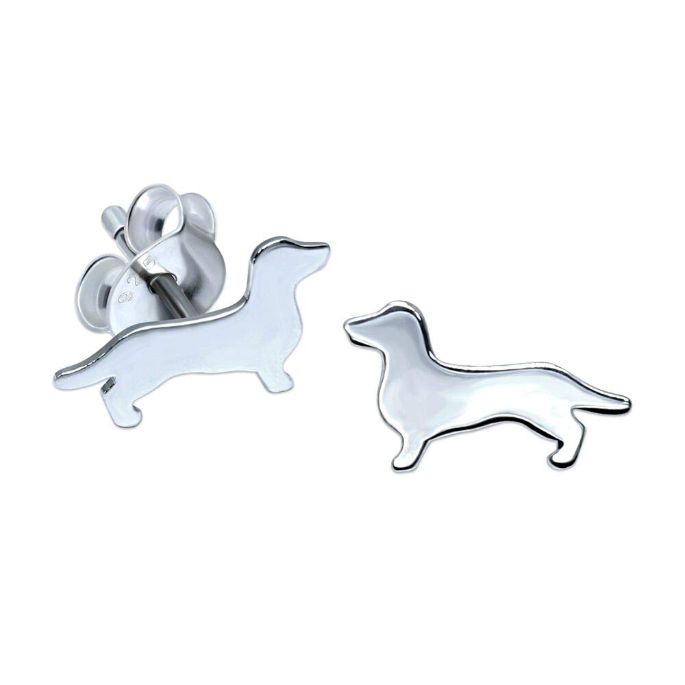 Dachshund Earrings - Sausage Dog .925 Sterling Silver