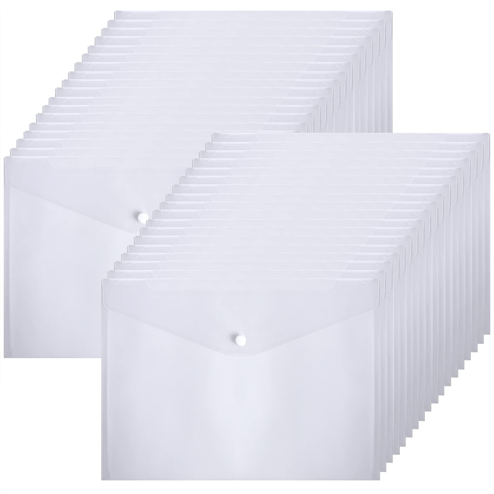 GoodtoU A4 Plastic Wallets - 36 Pcs Clear Plastic Folder Document Popper Files Folders