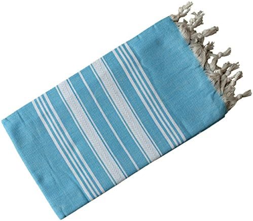 Dandelion - Basic Pattern - Naturally-Dyed Cotton Turkish Towel Peshtemal - 71x39 Inches - Azure