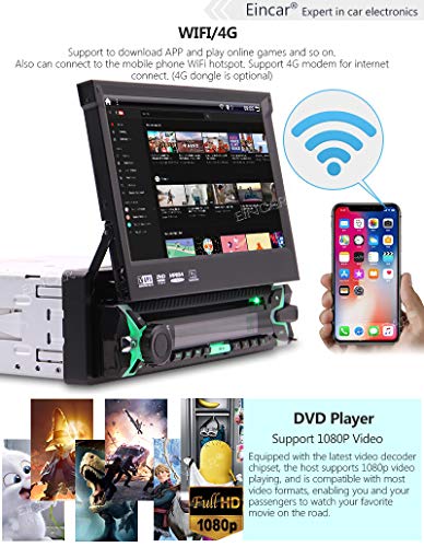 7inch Android 9.0 Capacitive Touchscreen Car Stereo GPS Navigation Quad Core 1GB 16GB Single 1 Din DVD CD Radio Bluetooth 4.0 WiFi 4G Mirror Link Steering Wheel Control with Wireless Reversing Camera