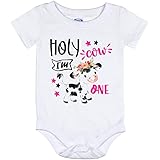 Download Amazon Com First Birthday Girl Holy Cow I M One Bodysuit Farm Birthday Shirt Birthday Outfit Girl Floral Cow Baby Bodysuit Clothing