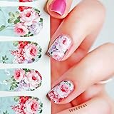 12Pcs Nail Art Water Decals Transfer Stickers Chic Bloomy Floral Pattern C6-001