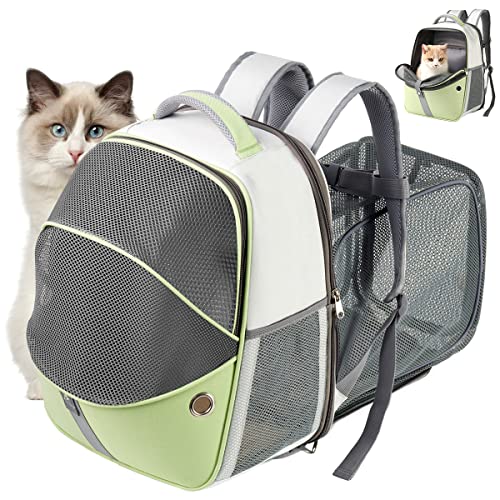 Hanjo Pets Cat Backpack Expandable Pet Carrier Backpack Mesh