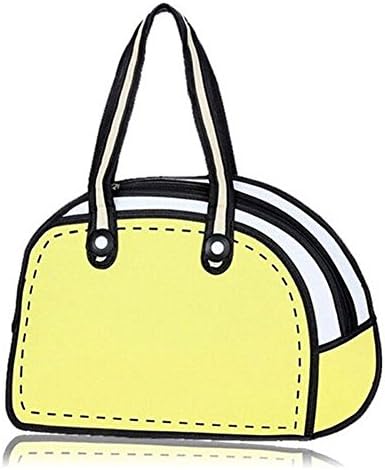3D Drawing Paper Messenger Bag Shoulder Strap School Bags for Teens Girls,Yellow