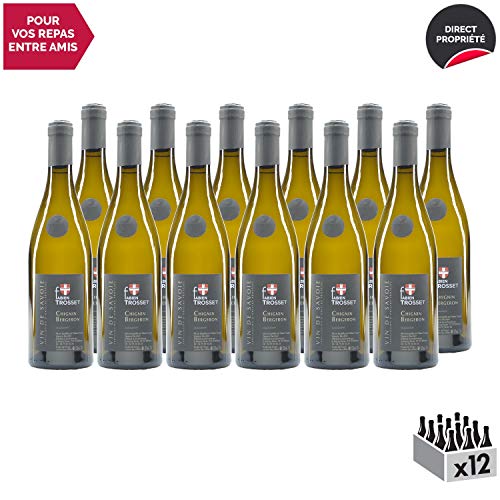 Vin de Savoie Chignin Bergeron"Fabien Trosset" Blanc 2018 - Maison Perret - Vin AOC Blanc de Savoie - Bugey - Cépage Roussanne - Lot de 12x75cl