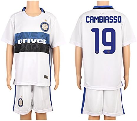 White #19 Cambiasso Away Kids Youth Soccer Jersey (2015/16)