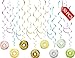 30PCS Donut Hanging Swirl Decoration Kit - Donut Theme Birthday Banner Garland for Donut Grow Up Birthday Baby Shower Party Supplies