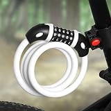 GOFRIEND Bike Lock 5 Digit Resettable 1.2m x 12mm ABS Stainless Steel White view 5