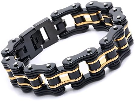 Men Stainless Steel Bicycle Bracelet Bike Link Chain Wristband Motorcycle Bangle 8.5 inch