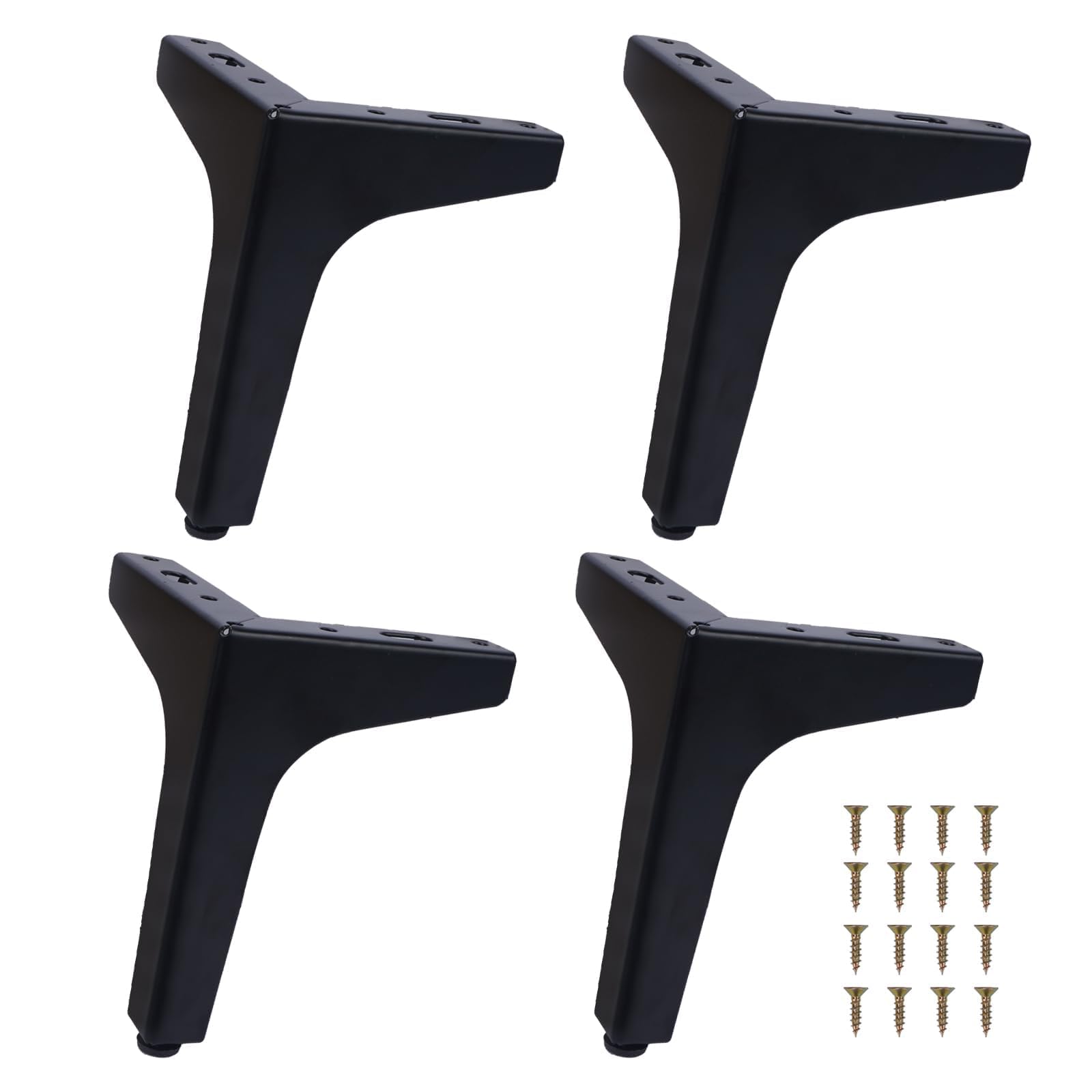 Luabue 6 inch / 15cm Sofa Legs Set of 4 Metal Furniture Legs Black Cupboard Feet Triangle Furniture Feet Cabinet Leg Couch Legs for Tables Chair Ottoman