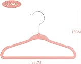 MangoKit 30 Pack Velvet Hangers 28cm Non-Slip Baby Space-Saving Pink view 4