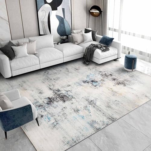Calore - Tapetes Modernas Alfombras Abstractas Suaves para Sala de Estar/Recámara/Cocina y Comedor, Alfombra de Pelo Mediano para Decoración del Hogar (Gris 9, 6.5 ft x 9.8 ft (200×300cm))