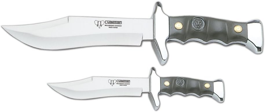 Set of Cudeman 201-V Kangaroo Hunting and Mountain Knives, with Green ABS Handle and zamak Hoop, use in Mountaineering, Camping Tool for Fishing, Hunting, Sport Activity + Multifunction Gift Card