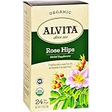 2 Packs of Alvita Tea - Organic - Rose Hips Herbal - 24 Tea Bags