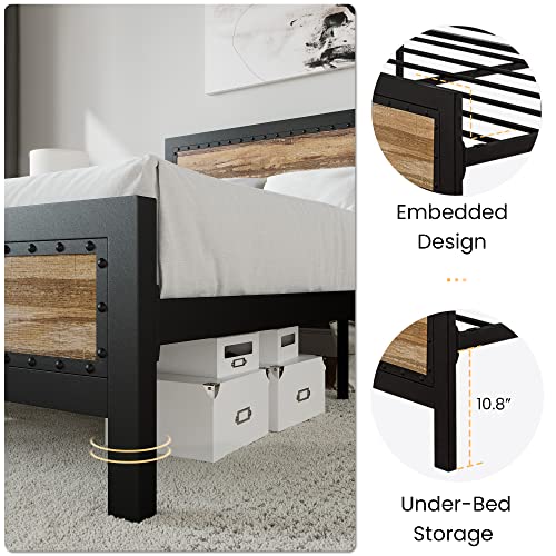 SHA CERLIN Heavy Duty Metal Bed Frame Queen Size, Platform Bed Frame