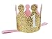Posh Peanut 1st First Birthday Gold Hat Sparkle Glitter Baby Crown Headband Princess Tiara
