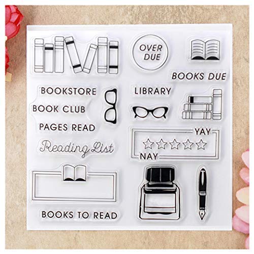 Kwan Crafts Books to Read Bookstore Book Club Reading List Clear Stamps for Card Making Decoration and DIY Scrapbooking