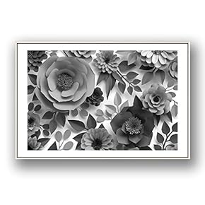 Framed for Living Room Bedroom Grey Rose Flowers for