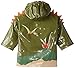 Kidorable Green Dinosaur PU All-Weather Raincoat for Boys With Fun Dino Spikes and Volcano