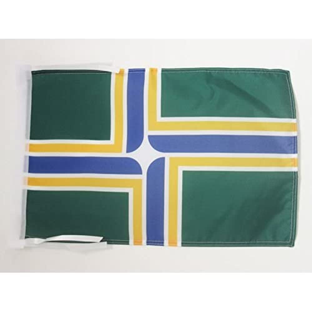 AZ FLAG - Portland City Flag - 18'' x 12'' - 100% Polyester Oregon - USA Small Banner with Two Cords - Fade Resistant - Vivid Colors - 18x12 in - 45x30 Cm — image 1
