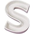 Ivy Lane Design Ceramic Love Letter Dish, Letter S, White