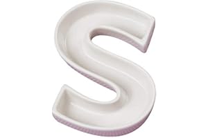 Ivy Lane Design Ceramic Love Letter Dish, Letter S, White