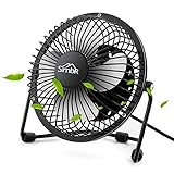 SIMBR Portable Metal USB Mini Table Fan - Black (4 inch)