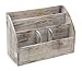 Executive Office Solutions Vintage Rustic Wooden Office Desk Organizer & Mail Rack For Desktop, Tabletop, or Counter - Distressed Torched Wood – For Supplies, Desk Accessories, Mail Barnwood (WO3A)