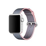 Apple Watch band Series 1 Series 2, Oitom Woven Nylon Watch Band Replacement Strap for Apple Watch 42mm/38mm 2015 & 2016 All Models (Light Pink/Midnight Blue, Apple Watch 38mm)
