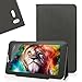 Tabsuit PU Leather Case Cover Stand for Dragon Touch 7'' E70/ E71 Android Tablet Phone and more 7 inch phablets (Black)