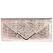Digabi Simple Fashion Design Rectangle Shape women Leather Clutch Bags (One Size : 11.8X5.5X1.8 IN, Rose Gold)