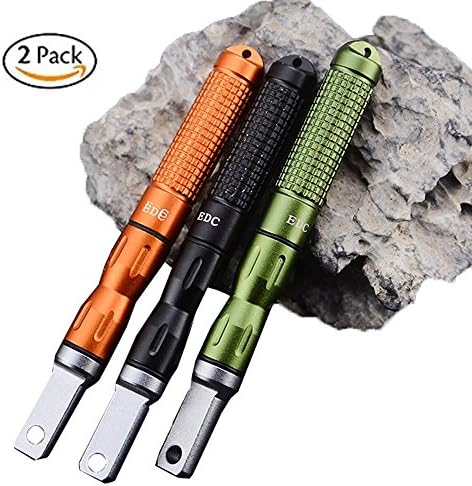 Fengtu 2pcs 3pcs Fire Starters Full Waterproof Outdoor Flint / Flame / Hard Alloy Blades Outdoor Camping Surfer EDC Survival Tools (2 pcs, Orange x2)