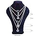 UNKE Women Tiered Multi-Layered Pendant Chain Statement Moon Elephant Necklace