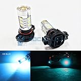 SOCAL-LED 2x H16 5202 LED Fog Light Bulb 15W SMD 5730 12V High Power Bright DRL Bulbs, Ice Blue (Teal)