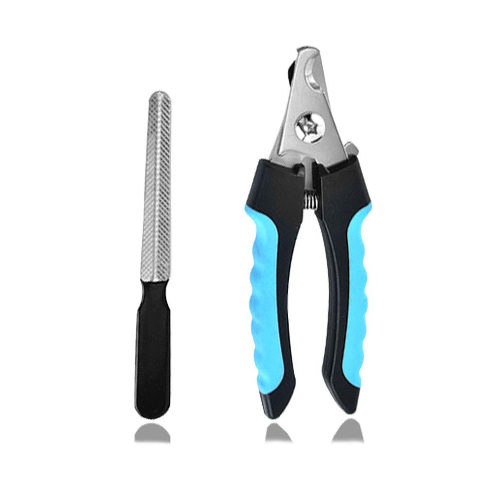 RBNANA Dog Nail Clippers, Pet Nail Clippers with Safety Guard, Stainless Steel Animal Claws Scissors, Claw Cutters Suitable for Dogs, Cats and Birds, Blue and Black