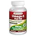 Best Naturals Omega-3 Fish Oil 1000 mg 180 Softgels - Cholesterol Free - Molecularly Distilled - Contains 180 mg of EPA & 120 mg of DHA